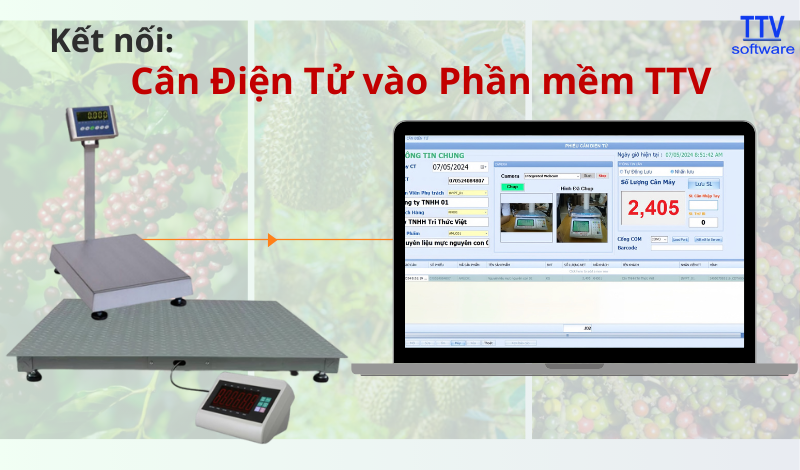 Hướng dẫn kết nối cân điện tử với phần mềm thu mua, bán hàng TTV